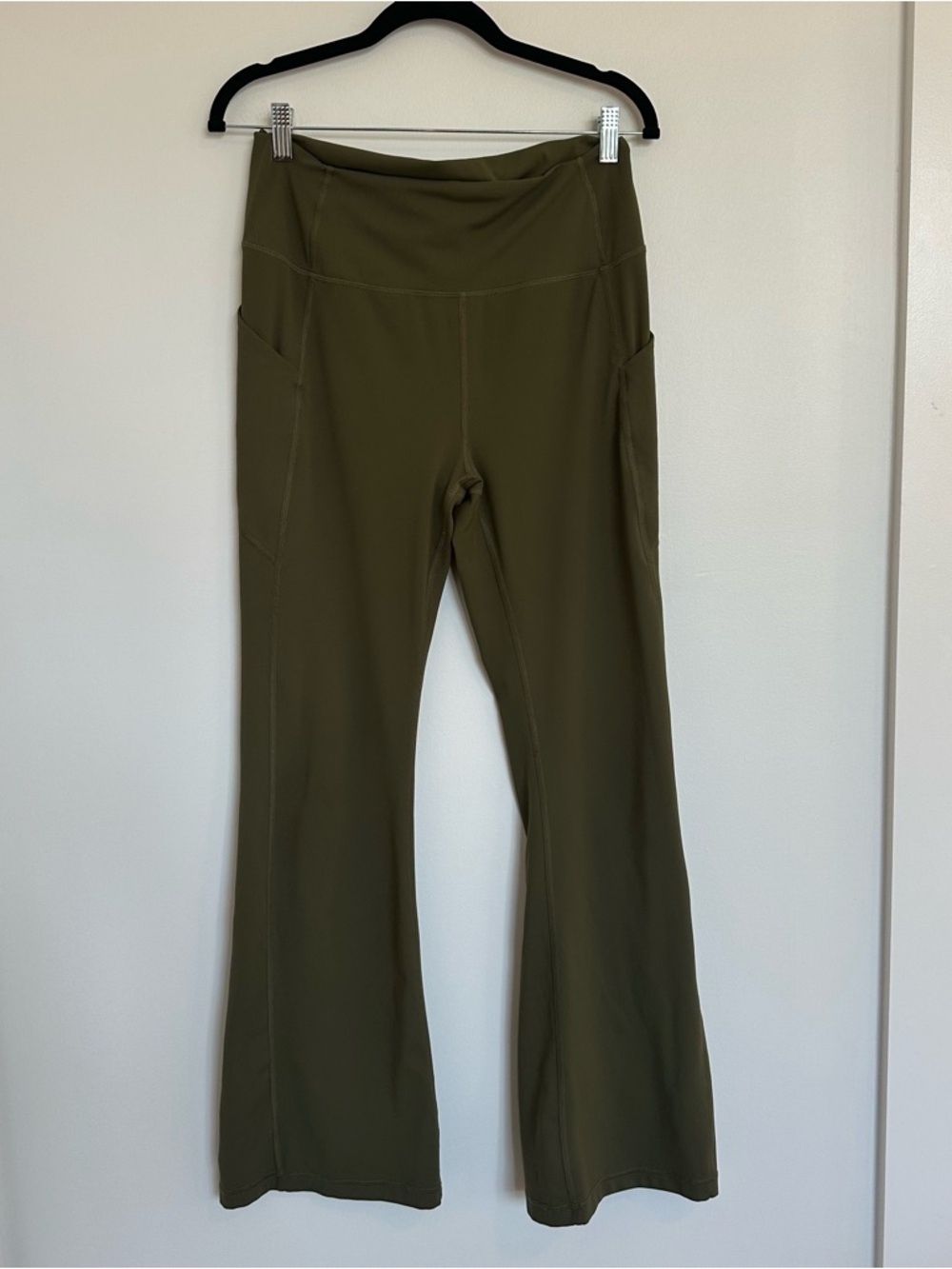 Fabletics Utility Green Oasis PureLuxe High-Waisted Pocketed Kick Flare - Picture 6 of 10